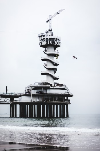Pier at the Scheveningen beach in The Netherlands