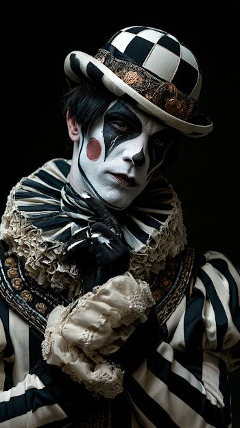 Pierrot Clown in Black Parade Pose