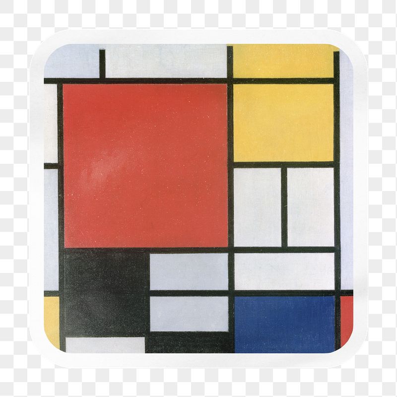 Piet Mondrian's png abstract pattern | Free PNG - rawpixel