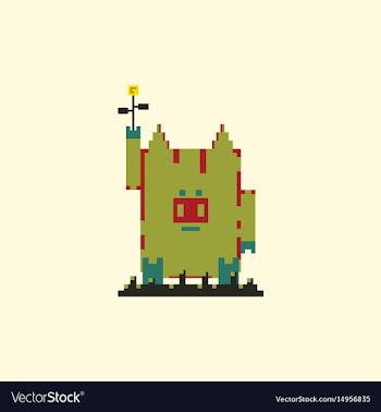 Pig in pixel art style vector image