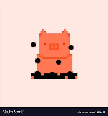 Pig in pixel art style vector image