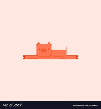Pig in pixel art style vector image