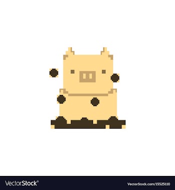 Pig in pixel art style vector image