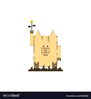 Pig in pixel art style vector image