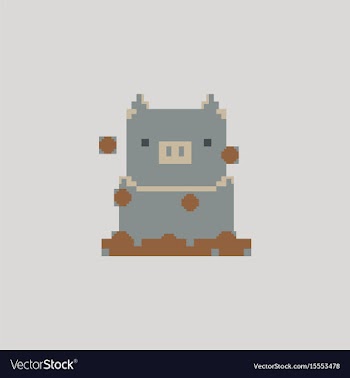 Pig in pixel art style vector image