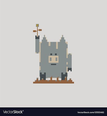 Pig in pixel art style vector image