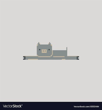 Pig in pixel art style vector image