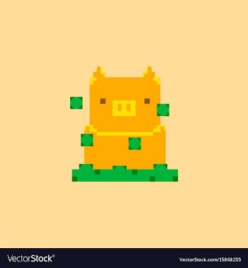 Pig in pixel art style vector image
