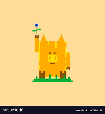 Pig in pixel art style vector image