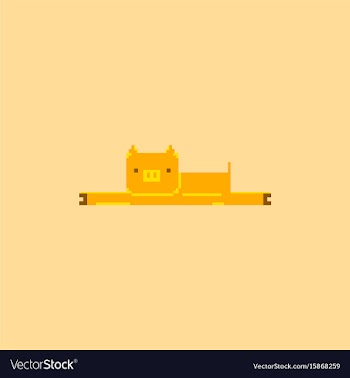 Pig in pixel art style vector image