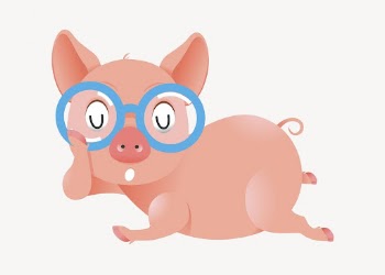 Pig wearing glasses sticker, cartoon | Free Vector - rawpixel
