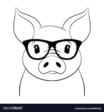 pig with glasses