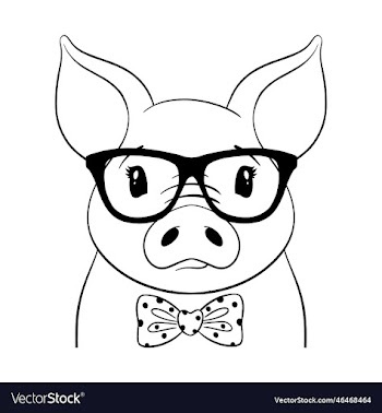 pig with glasses