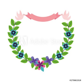 pigeons ribbon garland flowers decoration