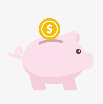 Piggy Bank, Gold, Cute Pink Pig, Ppt Material PNG and Vector with ...
