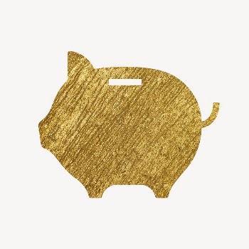 Piggy bank gold icon, glittery | Free Icons - rawpixel