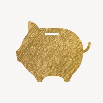 Piggy bank gold icon, glittery | Free Icons - rawpixel