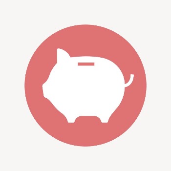 Piggy bank icon badge, flat | Free Icons - rawpixel