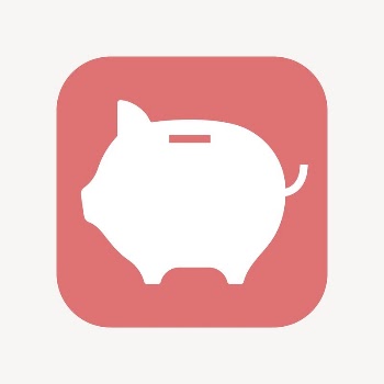 Piggy bank icon, flat square | Free Icons - rawpixel