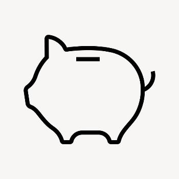 Piggy bank icon, line art | Free Icons - rawpixel
