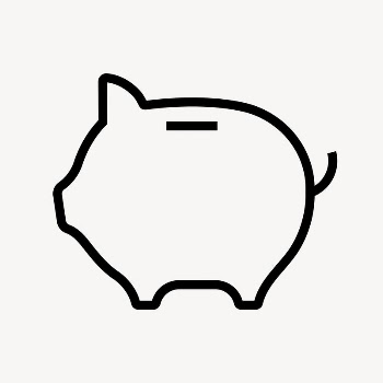 Piggy bank icon, line art | Free Icons - rawpixel