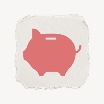 Piggy bank icon, ripped paper | Free PSD - rawpixel