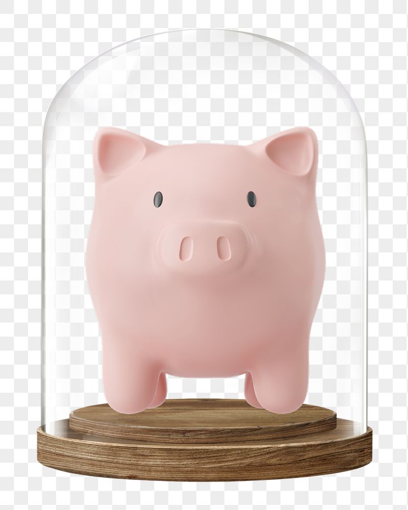 Piggy bank png glass dome | Free PNG - rawpixel