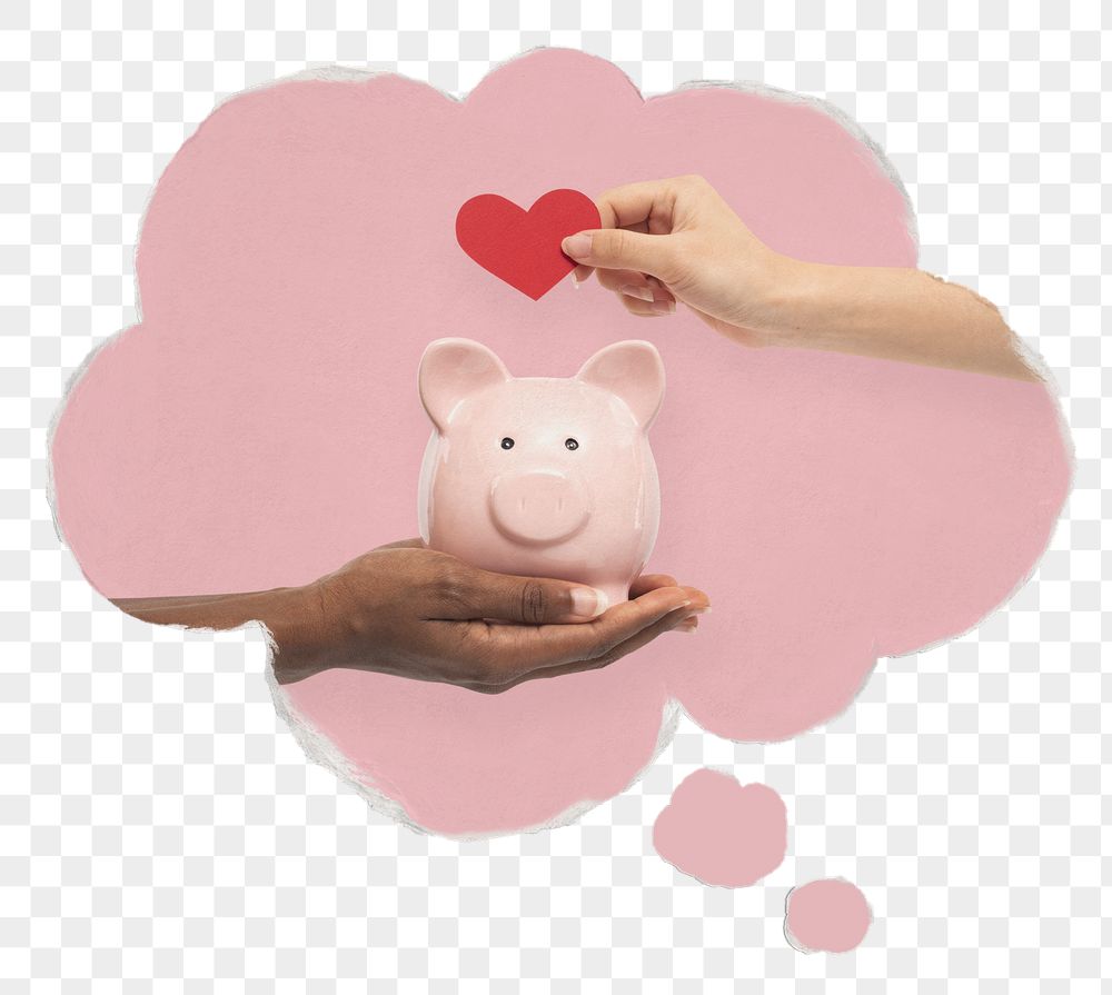 Piggy bank png speech bubble, | Free PNG - rawpixel