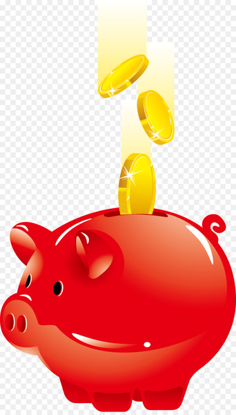 Piggy bank Saving Money - Vector red piggy bank 