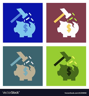 Piggy bank with falling coins isolated on white vector image