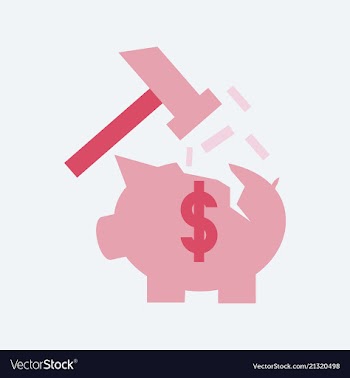 Piggy bank with falling coins isolated on white vector image