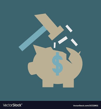 Piggy bank with falling coins isolated on white vector image