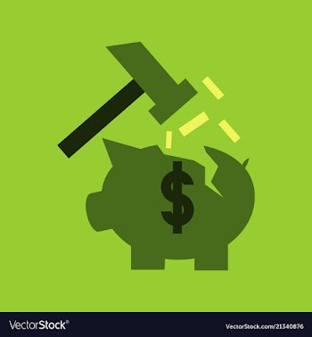 Piggy bank with falling coins isolated on white vector image