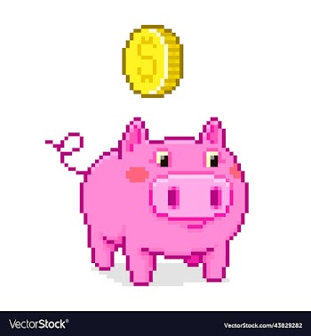 piggy bank with golden dollar coin