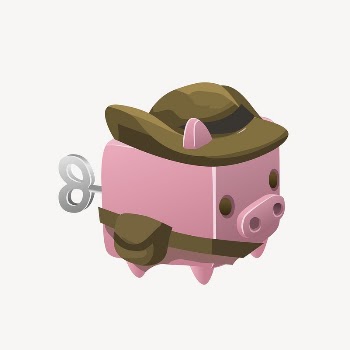 Piggy cubimal clipart, Glitch game | Free Vector - rawpixel