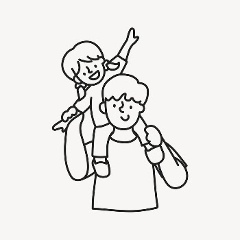 Piggyback ride doodle clipart, father | Free Vector Illustration - rawpixel