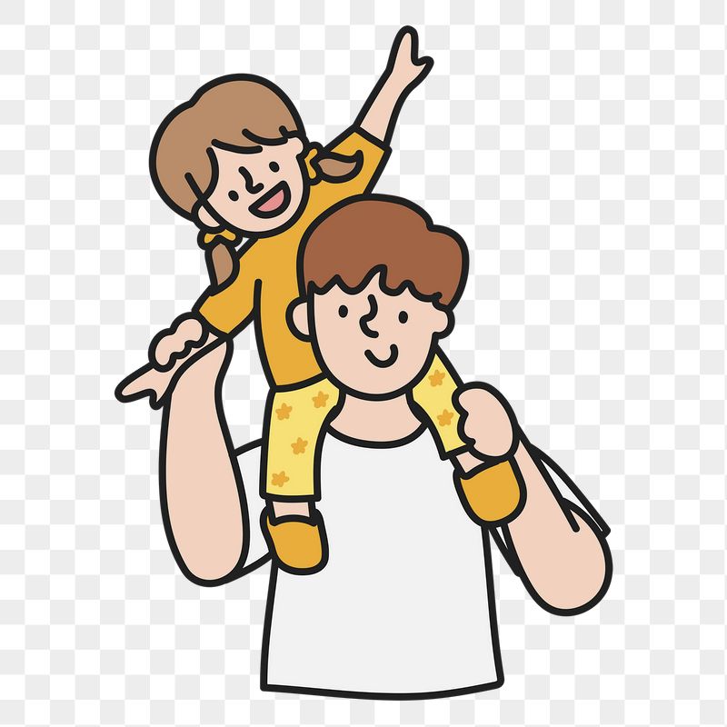 Piggyback ride png sticker, father | Free PNG Illustration - rawpixel