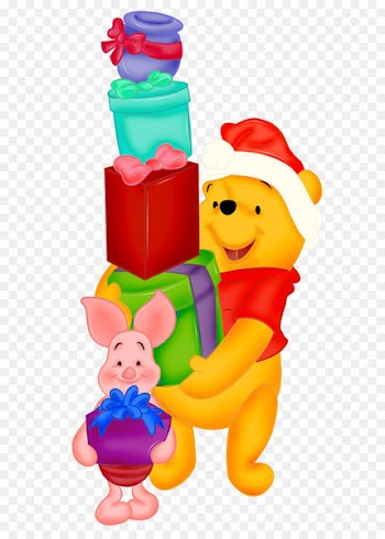 Piglet Winnie the Pooh Eeyore Tigger Clip art - Winnie the Pooh with Presents and Santa Hat 