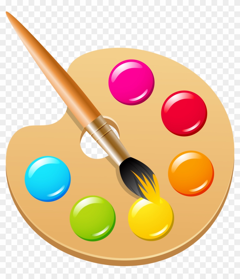 Pigment Color Ink Brush Clip Art - Painting Plate Png