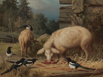 Pigs and magpies, 1875, by Ferdinand | Free Photo - rawpixel