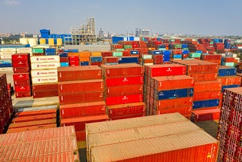 Pile of Container Van Lot