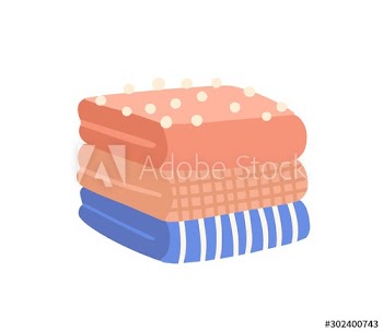 Pile of folded clothes flat vector illustration