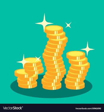 Pile of gold coins sparkling vector image