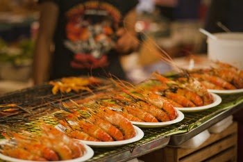 Pile of Shrimps on Plates