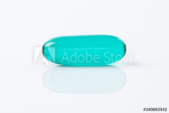 Pill for viral disease on a white background