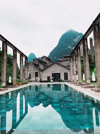Pillars Near Pool
