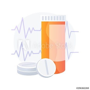 Pills for heart, tablets bottle