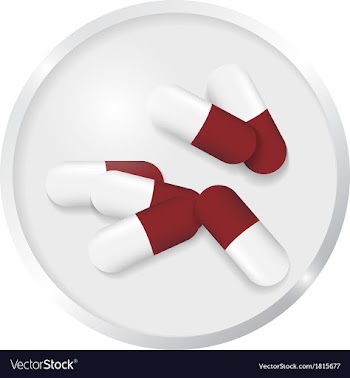 Pills in a round container vector image