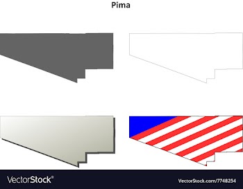 Pima County Arizona outline map set vector image