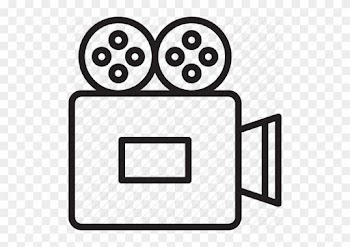 Pin Film Roll Clipart - White Movie Camera Png